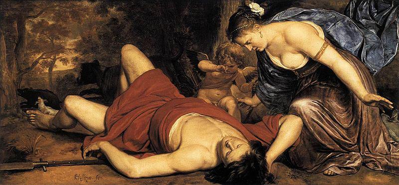 Cornelis Holsteyn Venus and Cupid lamenting the dead Adonis oil painting image